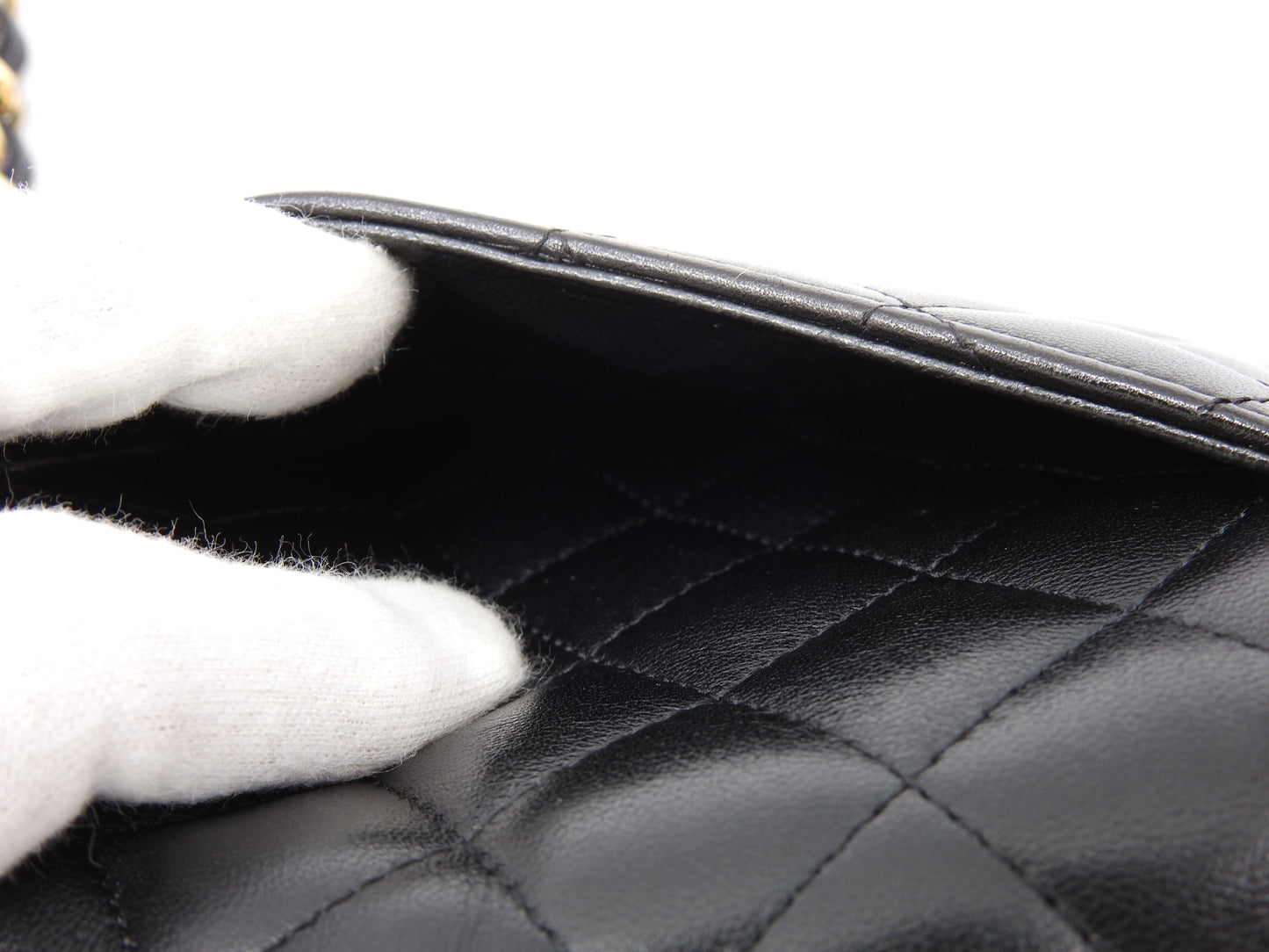 CHANEL Matelasse Mini Rectangular Flap Chain Shoulder Bag Lambskin Black
