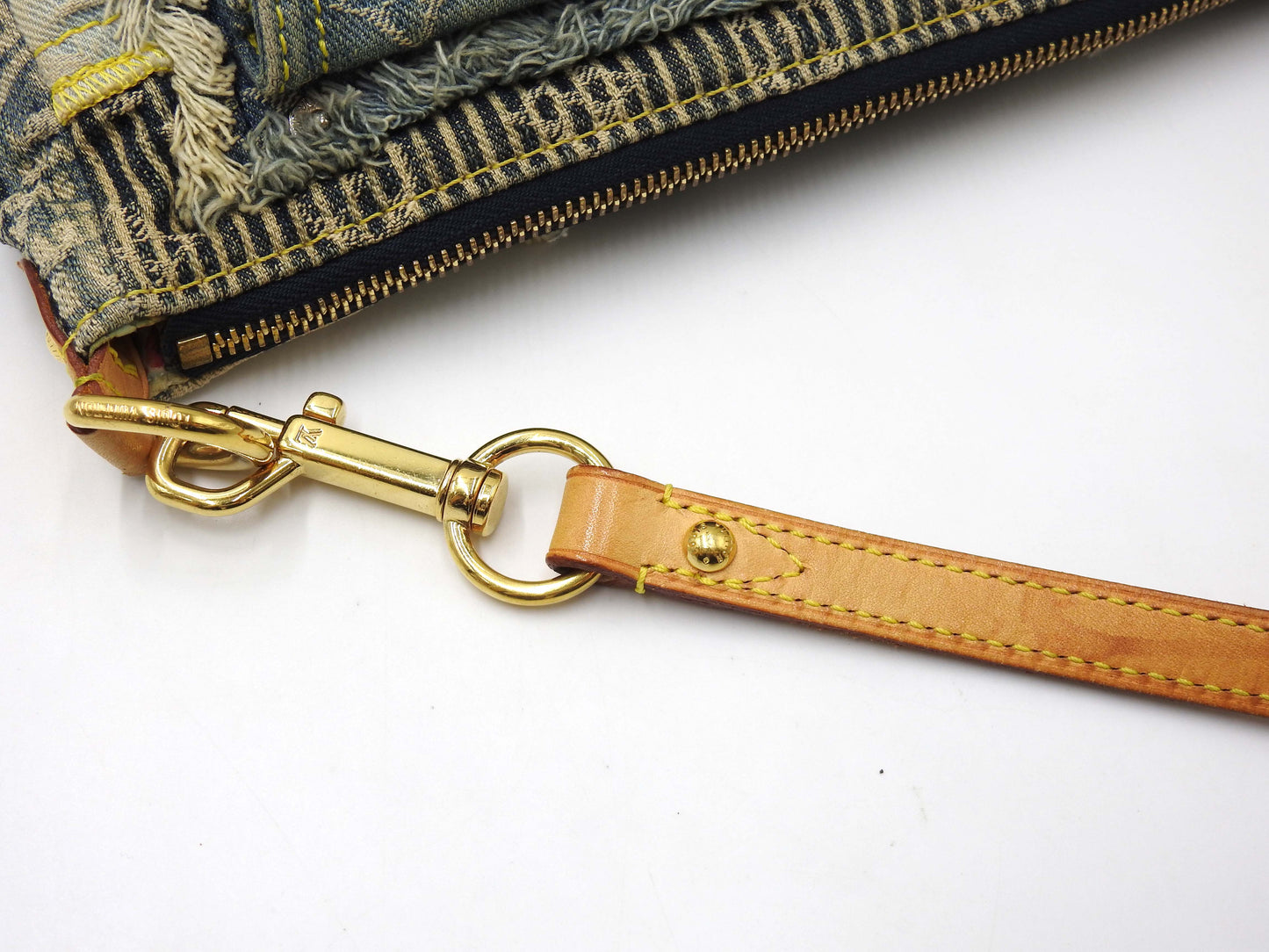 LOUIS VUITTON Pouchy Monogram Denim Patchwork Shoulder Bag M95382