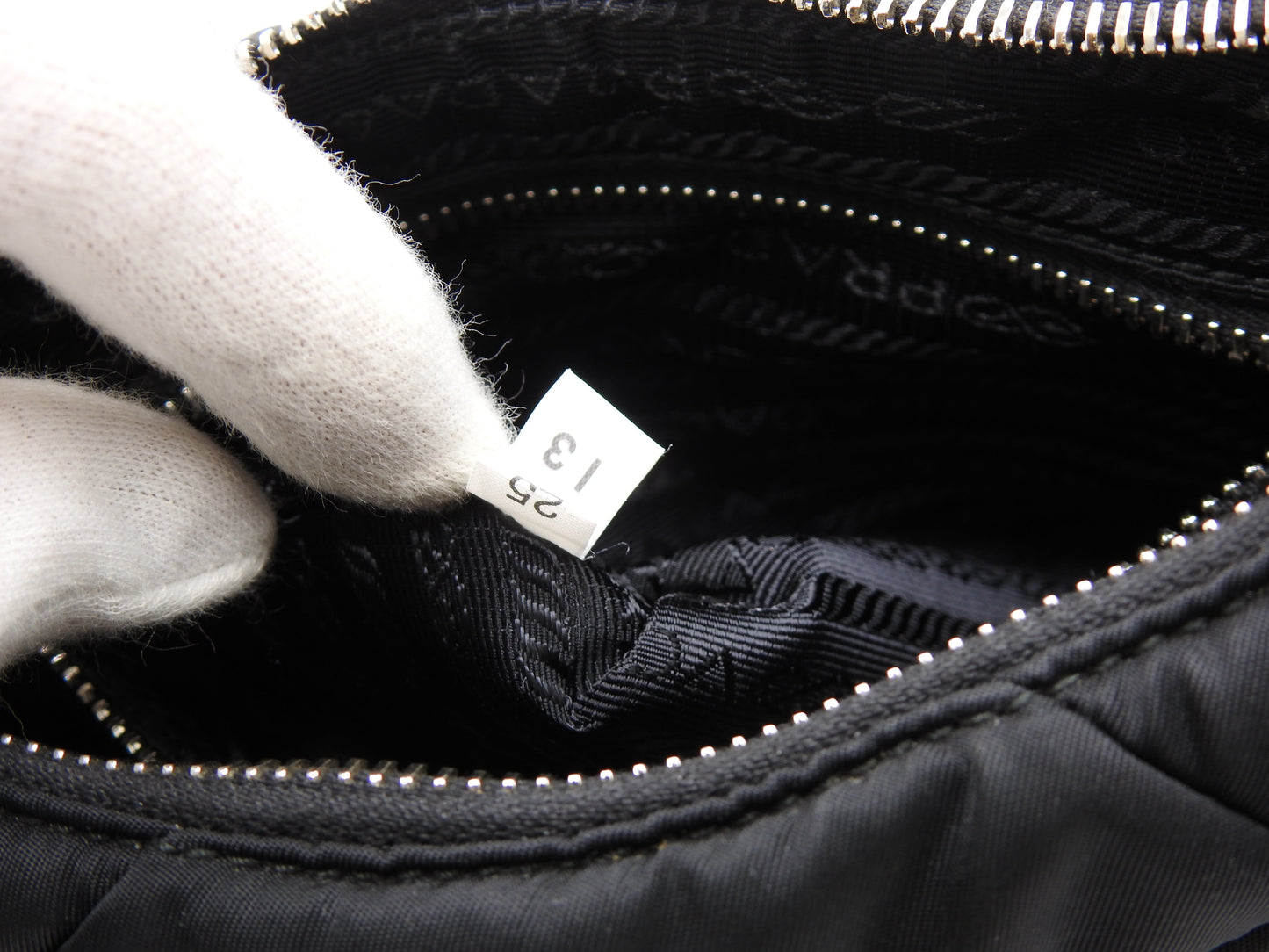 PRADA Padded Quilting Re-Nylon Crossbody Shoulder Bag Black 1BC151