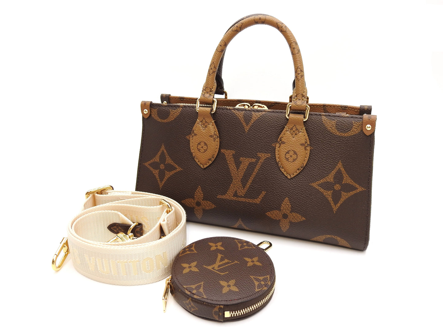 LOUIS VUITTON Monogram Giant Reverse OnTheGO East West Hand Bag M46653