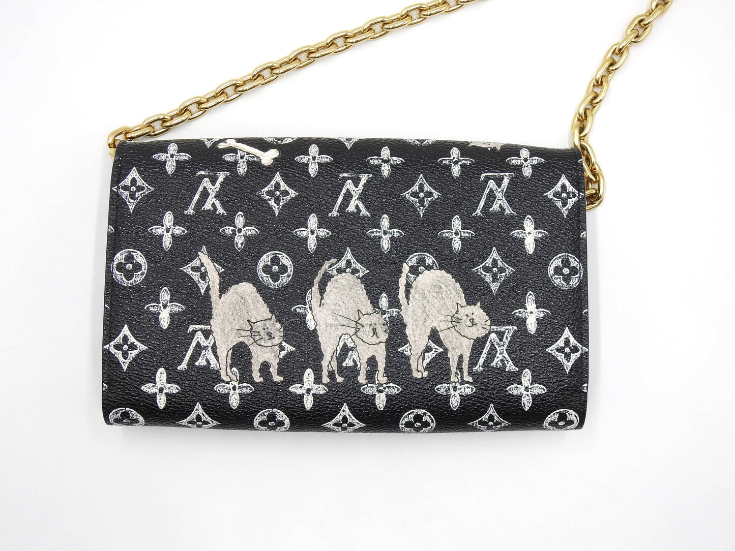 LOUIS VUITTON Monogram Catogram Portefeuil Twist Chain Wallet Bag M63888