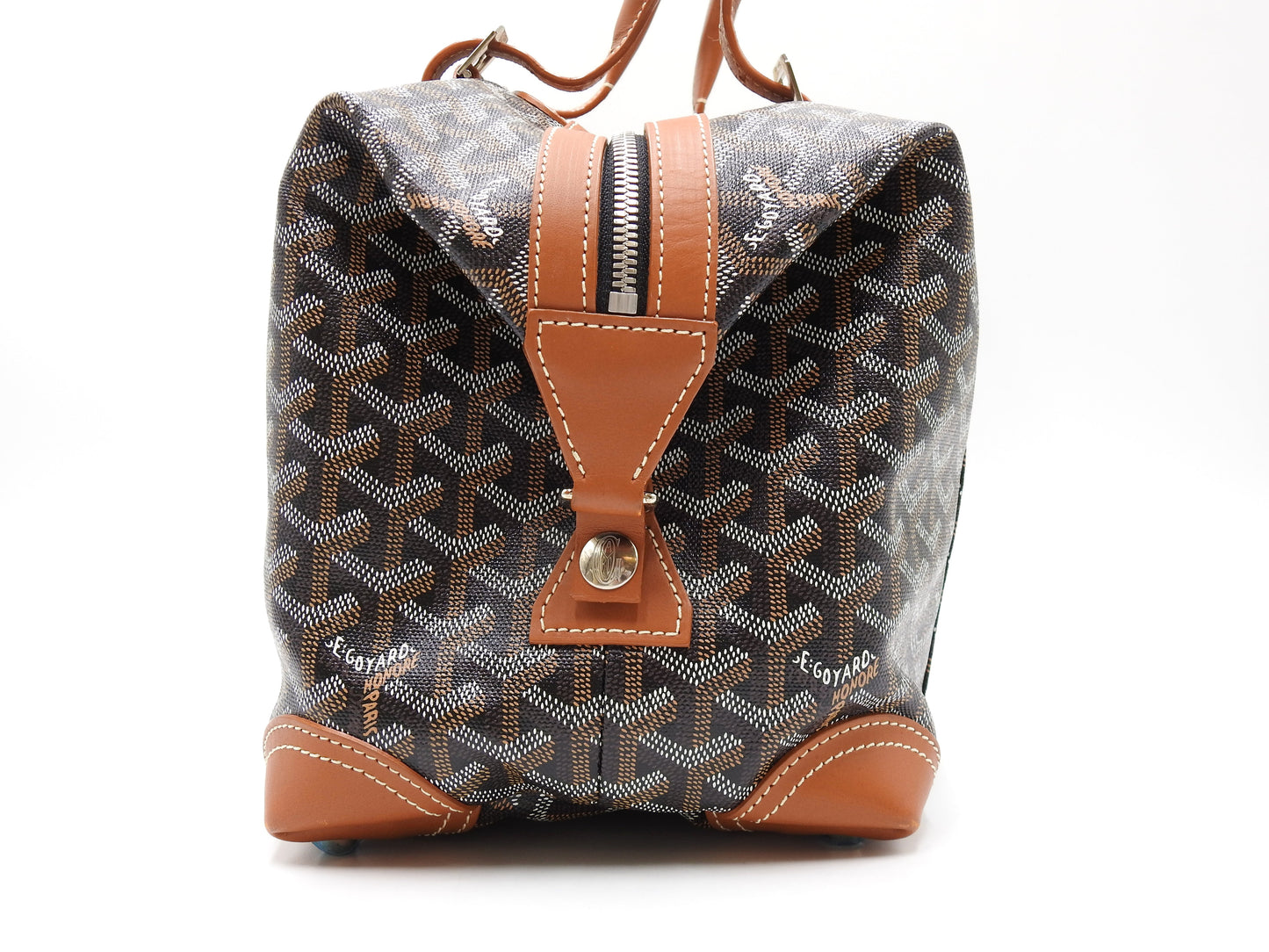 GOYARD Goyardine Boeing 30 2way Shoulder Hand Bag PVC Leather Black Brown