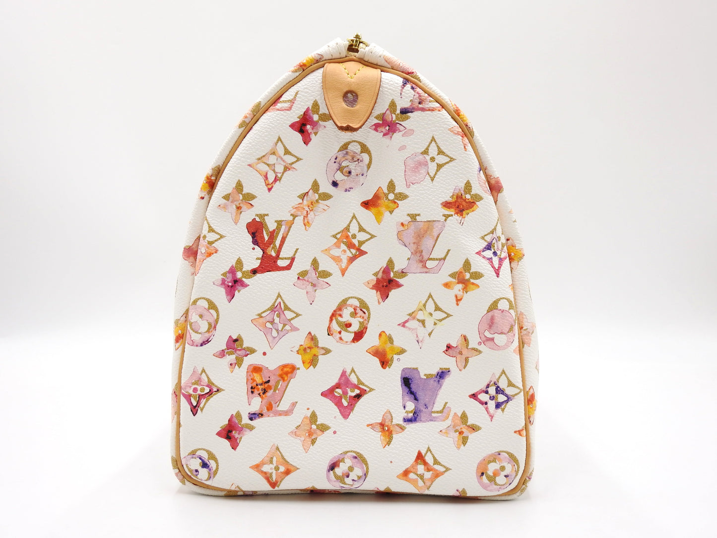 LOUIS VUITTON Watercolor Monogram Speedy 35 White Boston Hand Bag M95752