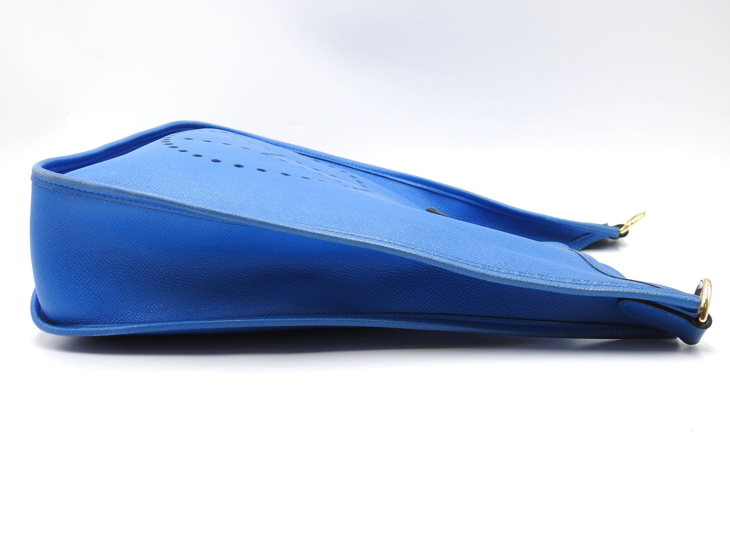 Hermes Evelyne 1 GM Shoulder Bag Cushbel Leather Blue Gold Hardware □A