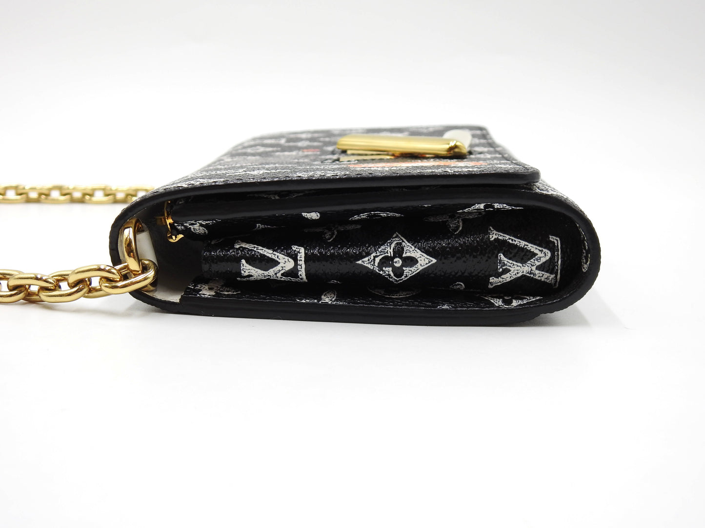 LOUIS VUITTON Monogram Catogram Portefeuil Twist Chain Wallet Bag M63888