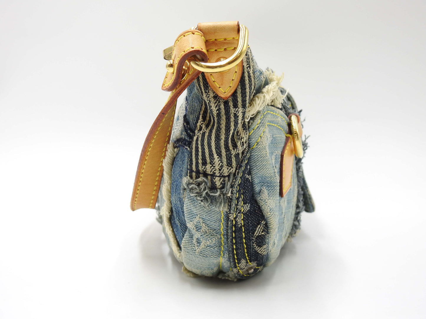 LOUIS VUITTON Pouchy Monogram Denim Patchwork Shoulder Bag M95382