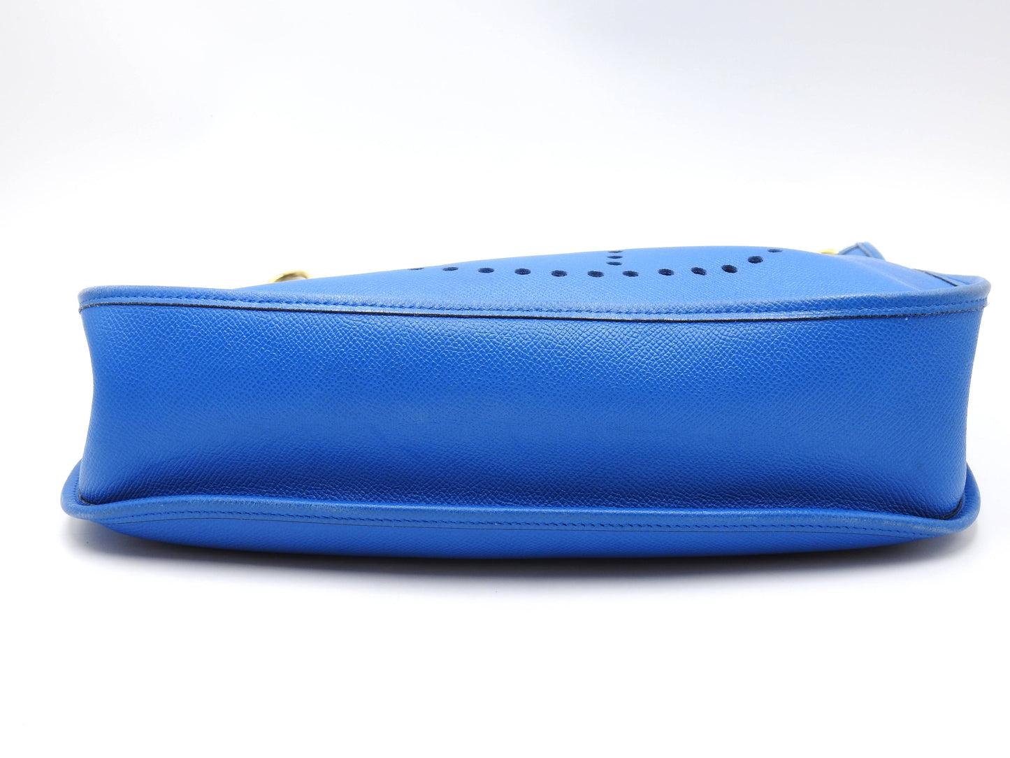 Hermes Evelyne 1 GM Shoulder Bag Cushbel Leather Blue Gold Hardware □A