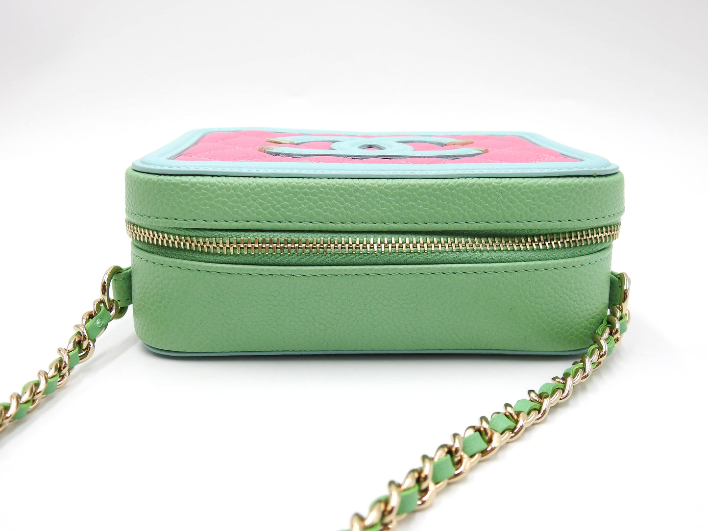 Chanel CC Filigree Crossbody Chain Shoulder Vanity Bag Caviarskin A84452