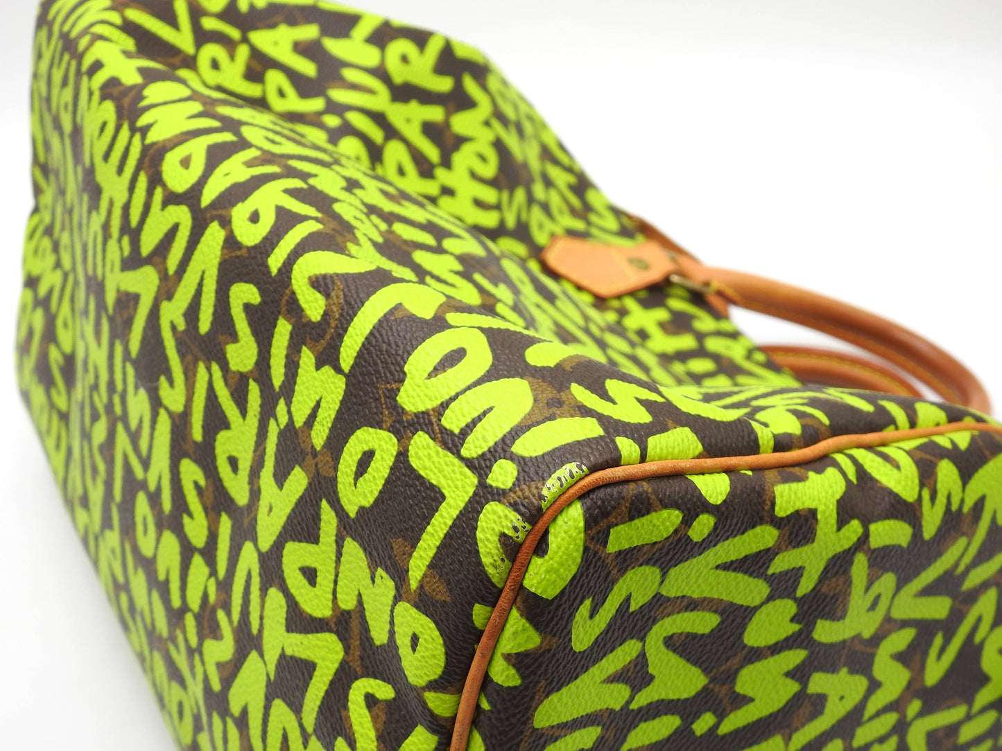 LOUIS VUITTON Monogram Graffiti Speedy 30 Boston Hand Bag Green M93706