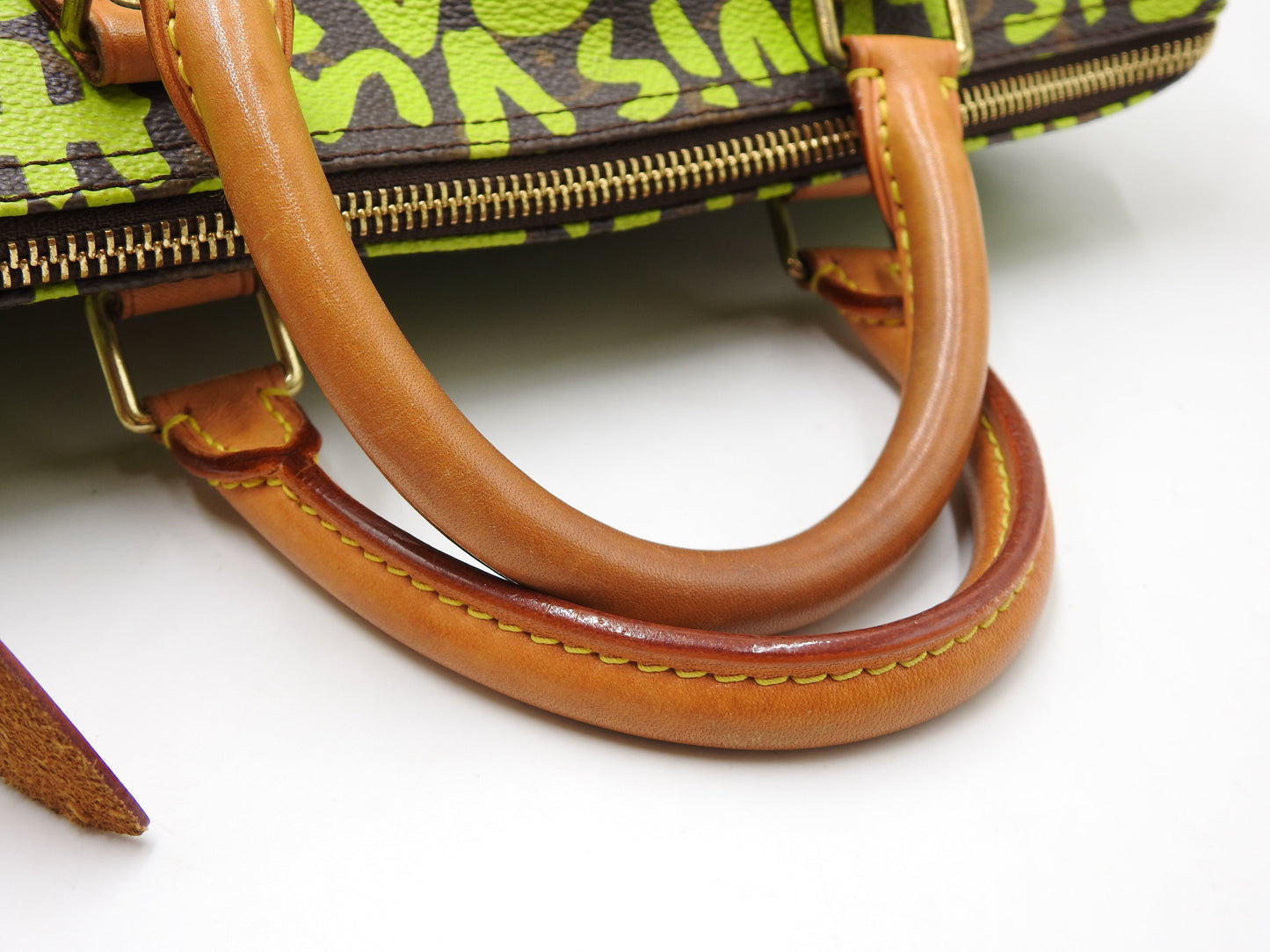 LOUIS VUITTON Monogram Graffiti Speedy 30 Boston Hand Bag Green M93706