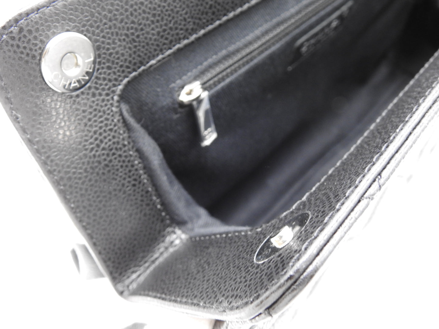 CHANEL Timeless Matelasse CC Clutch Bag Second Bag Caviarskin Black