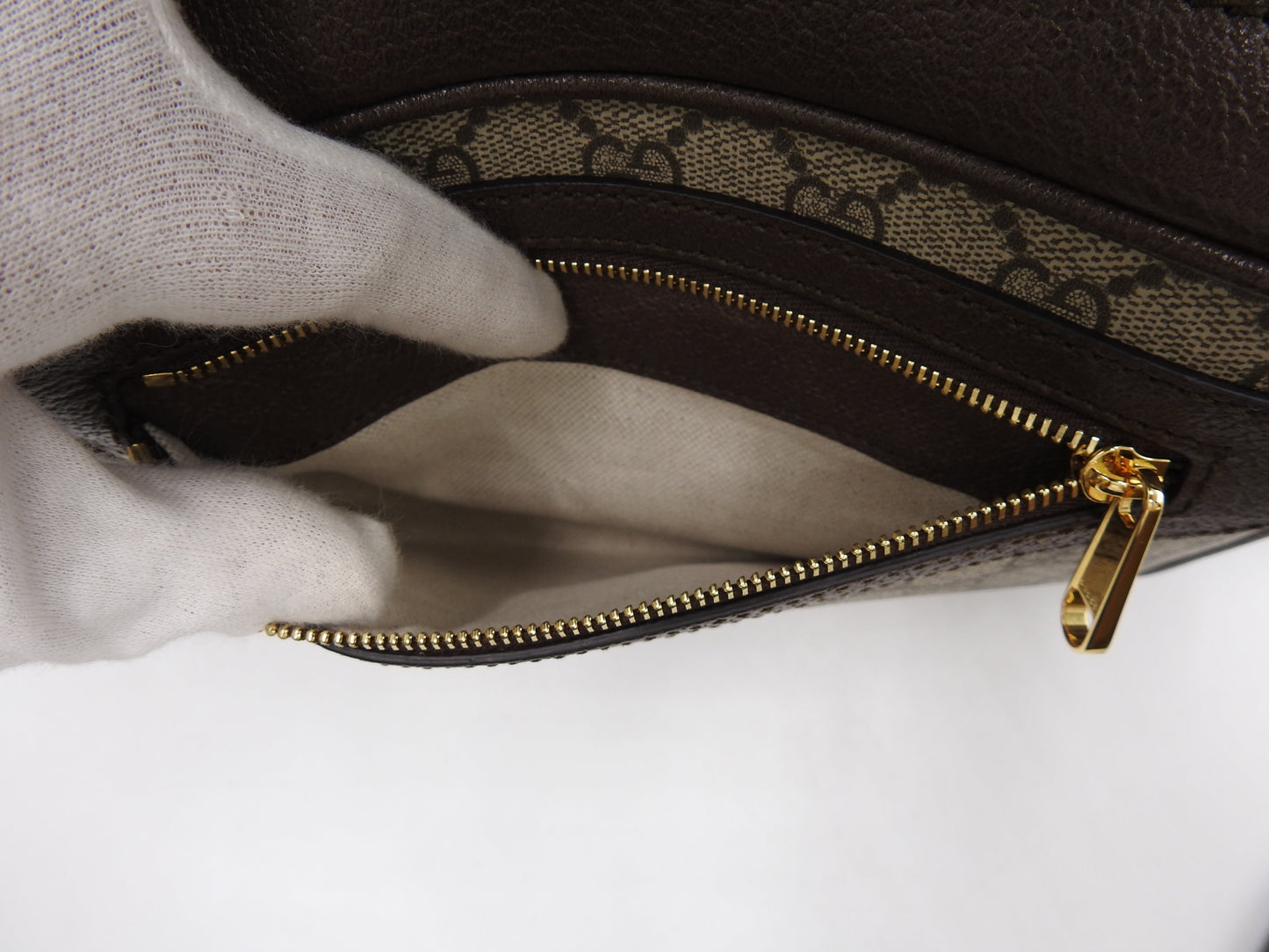 GUCCI GG Supreme Ophidia Web Messenger Shoulder Bag Beige Brown 722117