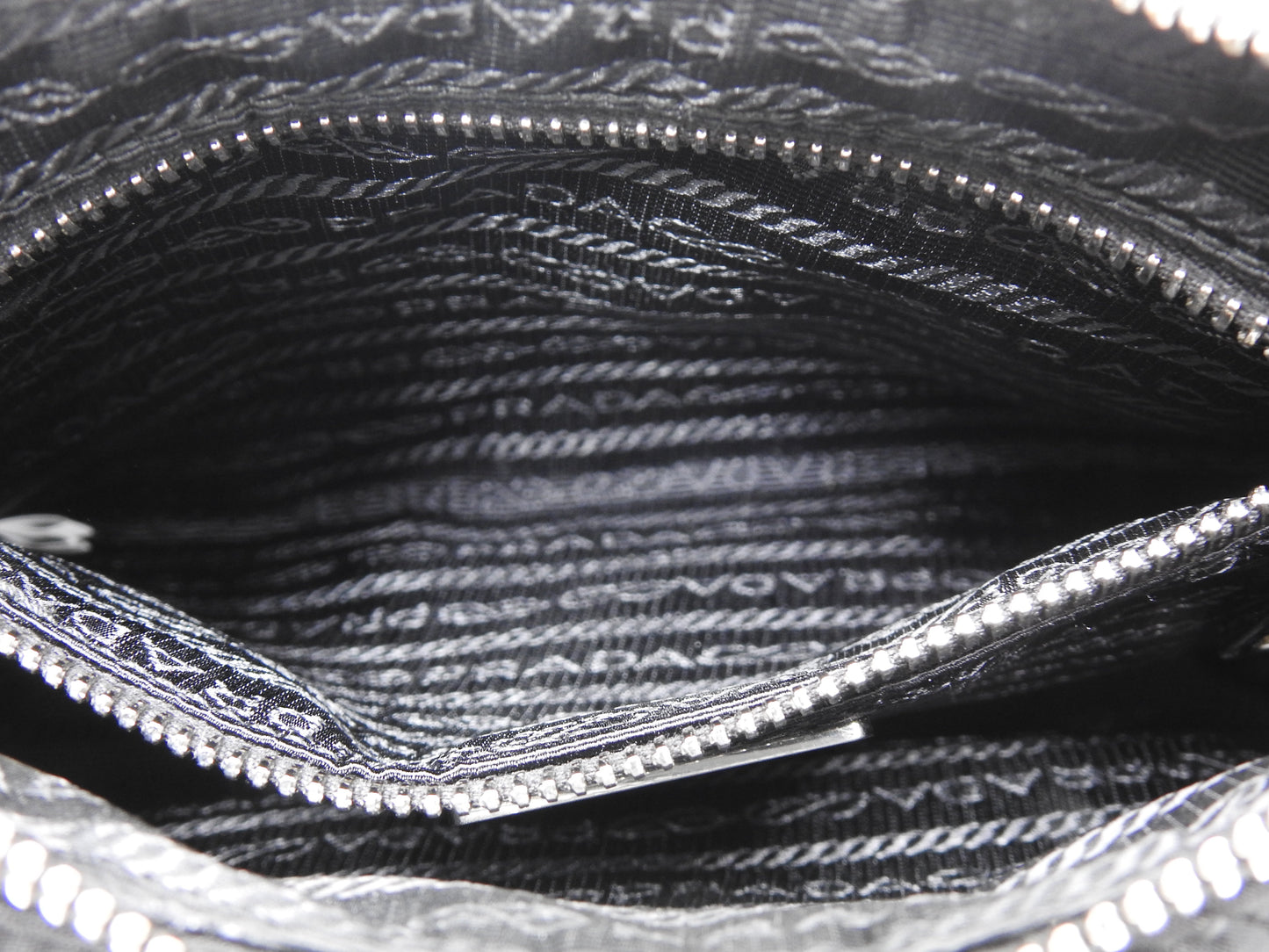 PRADA Padded Quilting Re-Nylon Crossbody Shoulder Bag Black 1BC151