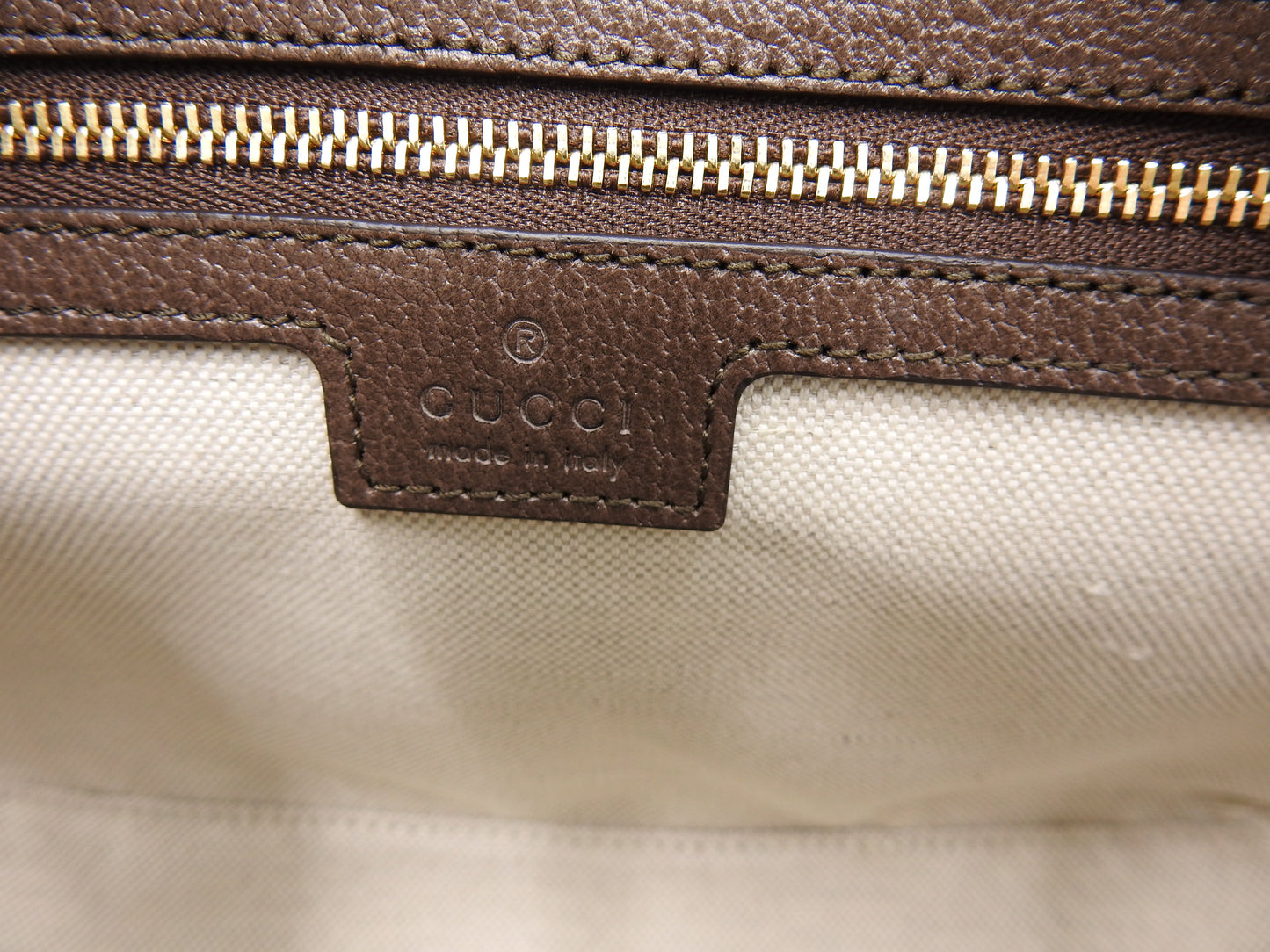 GUCCI GG Supreme Ophidia Web Messenger Shoulder Bag Beige Brown 722117