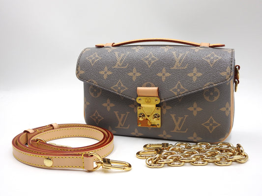LOUIS VUITTON Monogram Pochette Metis EW Trianon Gray Shoulder Bag M12429