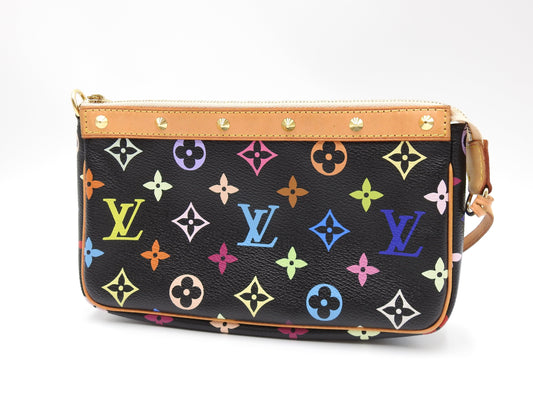 LOUIS VUITTON Pochette Accessories Pouch Monogram Multicolor Black M92648