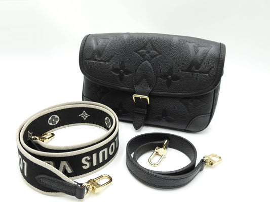 LOUIS VUITTON Monogram Empreinte Diane Shoulder Hand Bag Black M46386