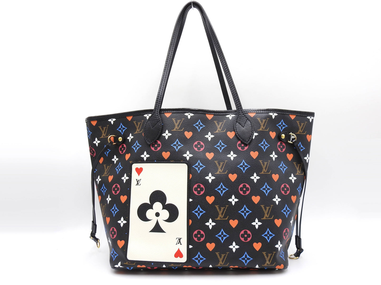 LOUIS VUITTON Game On Neverfull MM Shoulder Tote Bag Black M57483