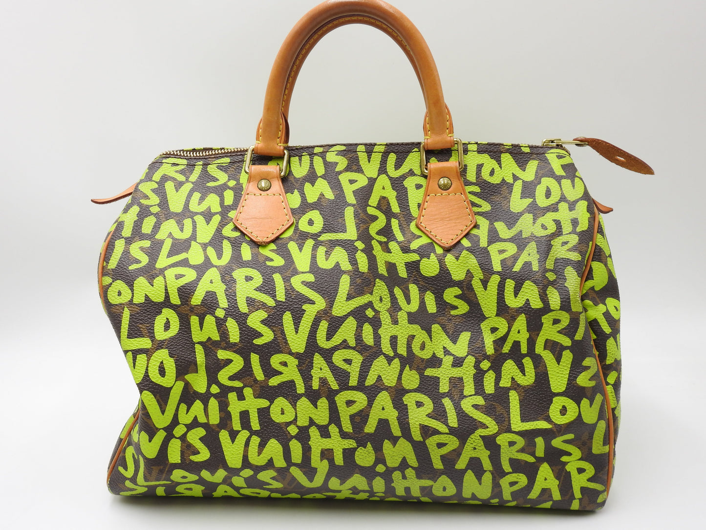 LOUIS VUITTON Monogram Graffiti Speedy 30 Boston Hand Bag Green M93706