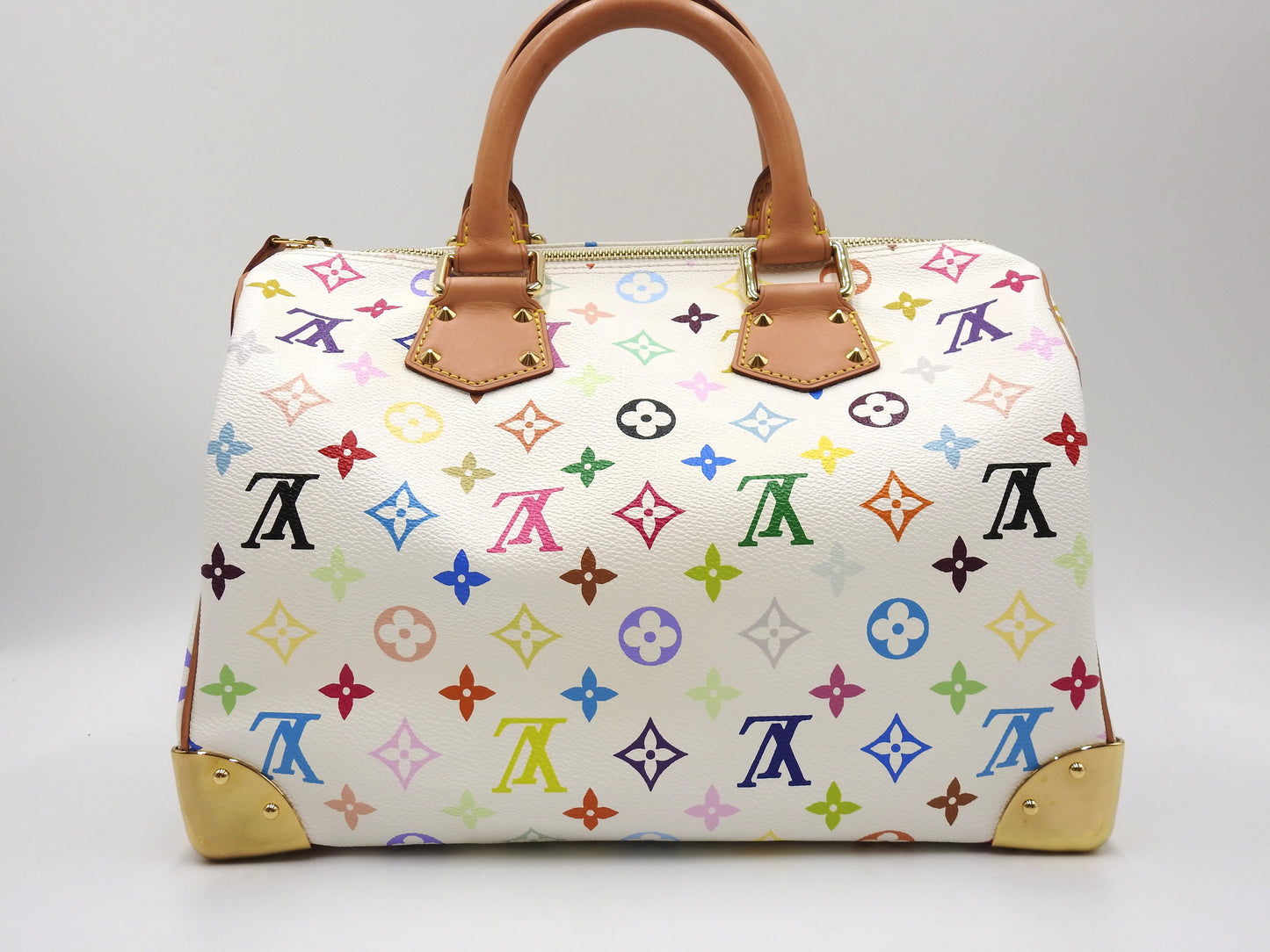 LOUIS VUITTON Speedy 30 Boston Hand Bag Multicolor Bron White M92643