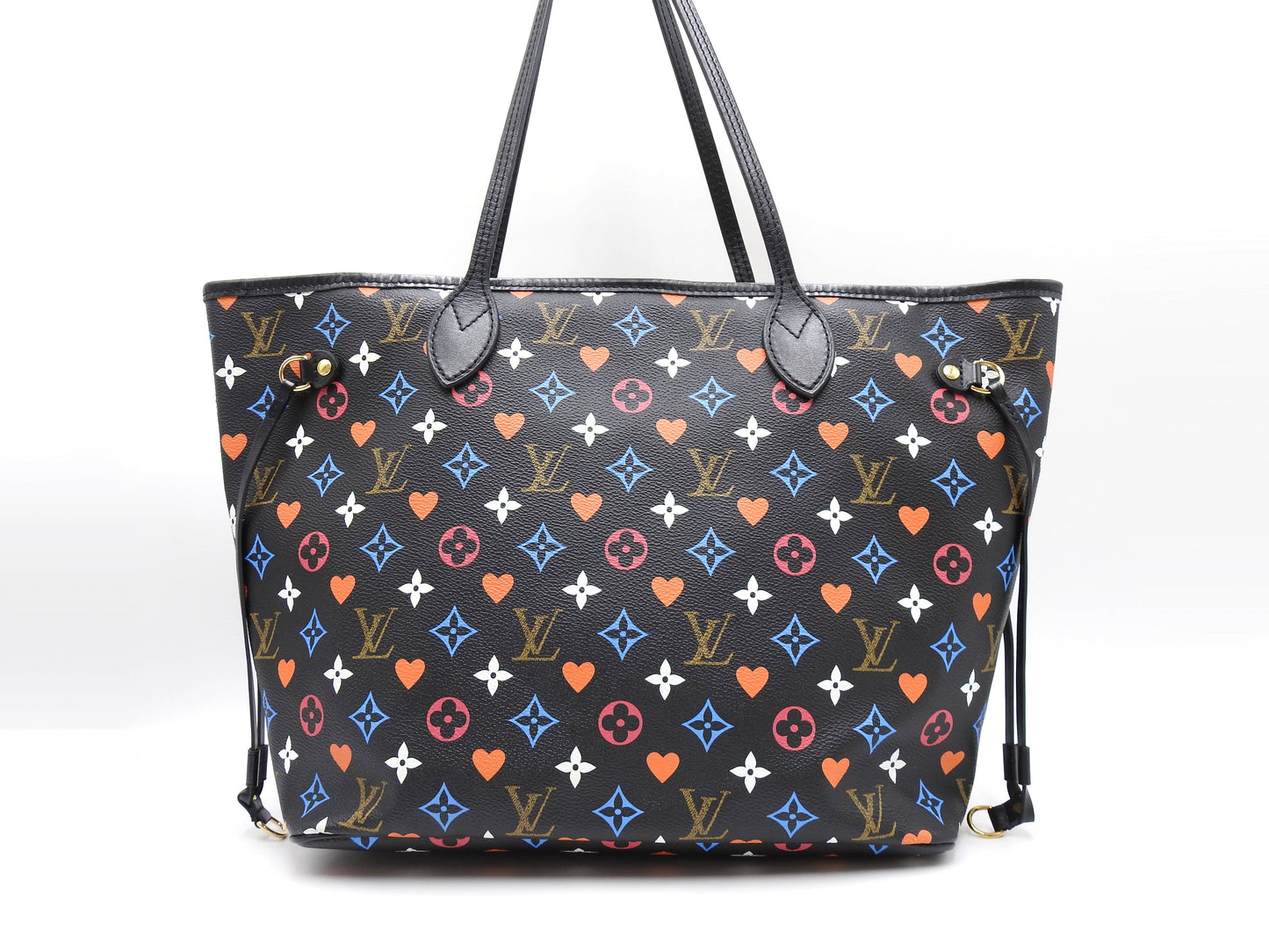LOUIS VUITTON Game On Neverfull MM Shoulder Tote Bag Black M57483