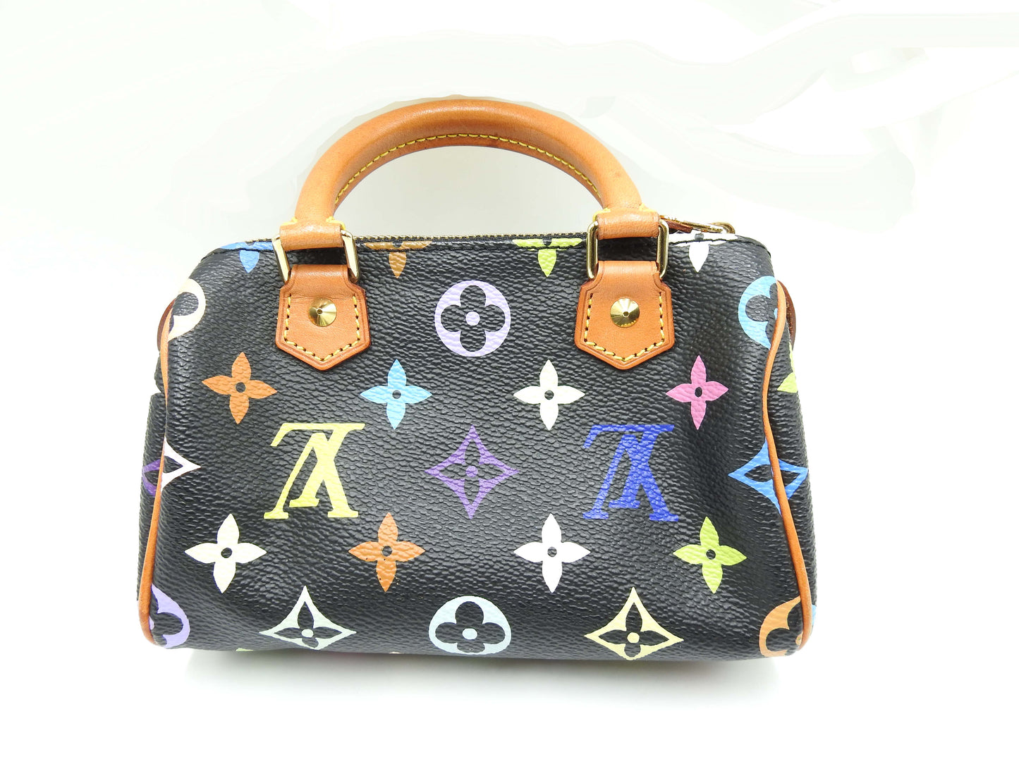 LOUIS VUITTON Monogram Mini Speedy Hand Bag Multicolor Noir M92644