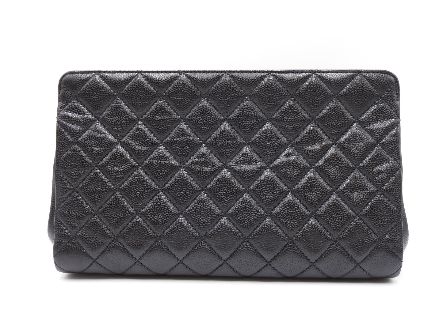 CHANEL Timeless Matelasse CC Clutch Bag Second Bag Caviarskin Black