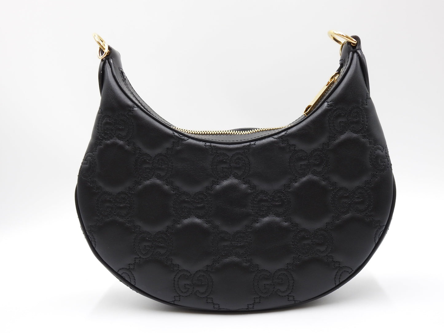GUCCI GG Matelasse Small Hobo Chain Shoulder Bag Leather Black 739709