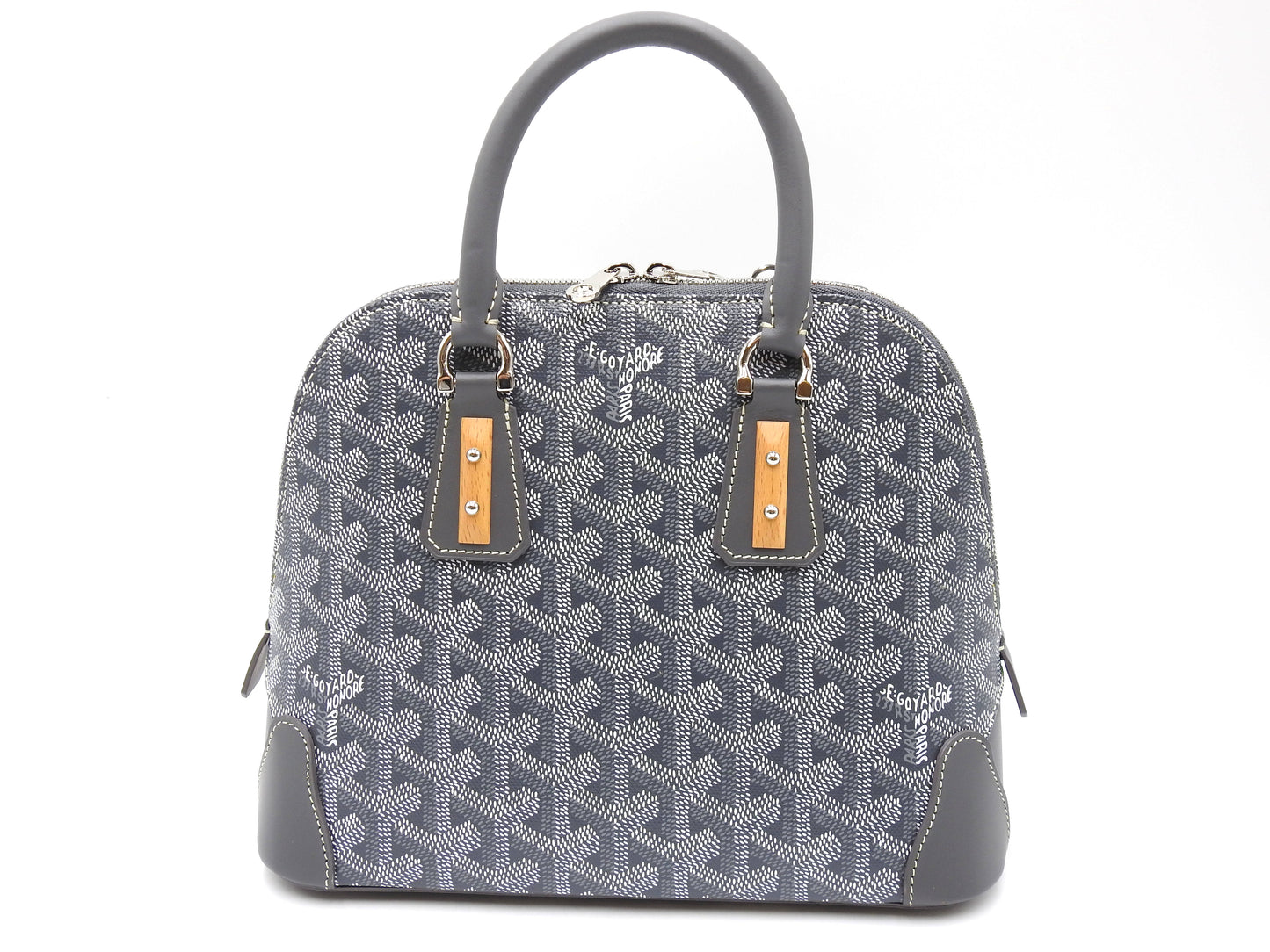 GOYARD Mini Vendome 2way Shoulder Hand Bag PVC Canvas Leather Grey