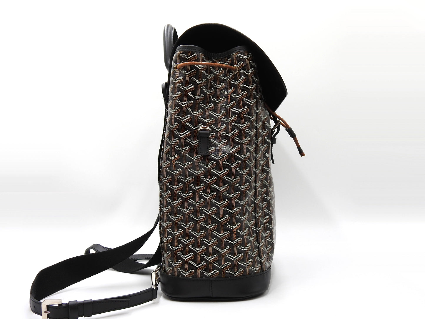 GOYARD Goyardine ALPIN Backpack Bag MM PVC Canvas Leather Black