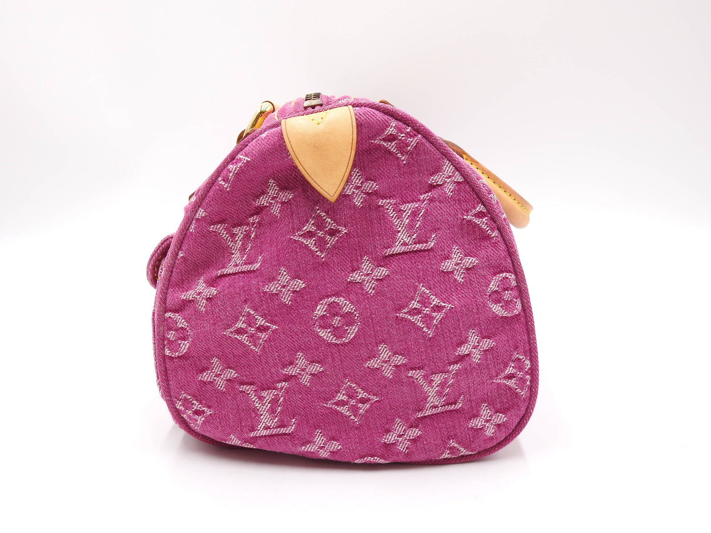 LOUIS VUITTON Monogram Denim Neo Speedy Boston Hand Bag Pink M95214