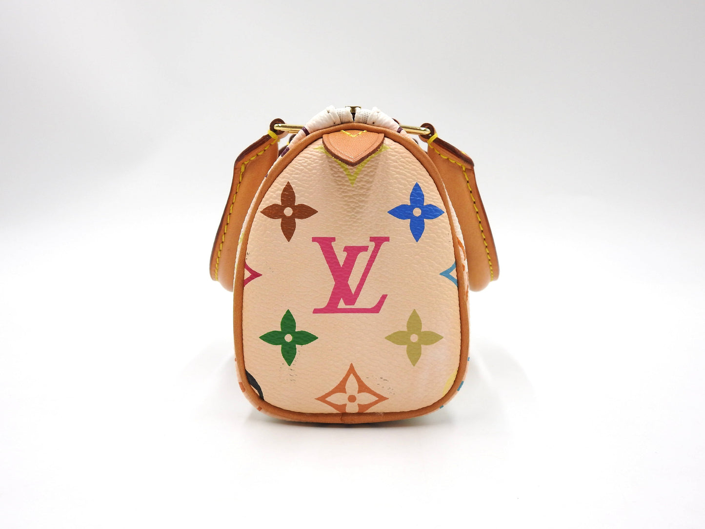 LOUIS VUITTON Monogram Mini Speedy Hand Bag Multicolor Bron White M92645