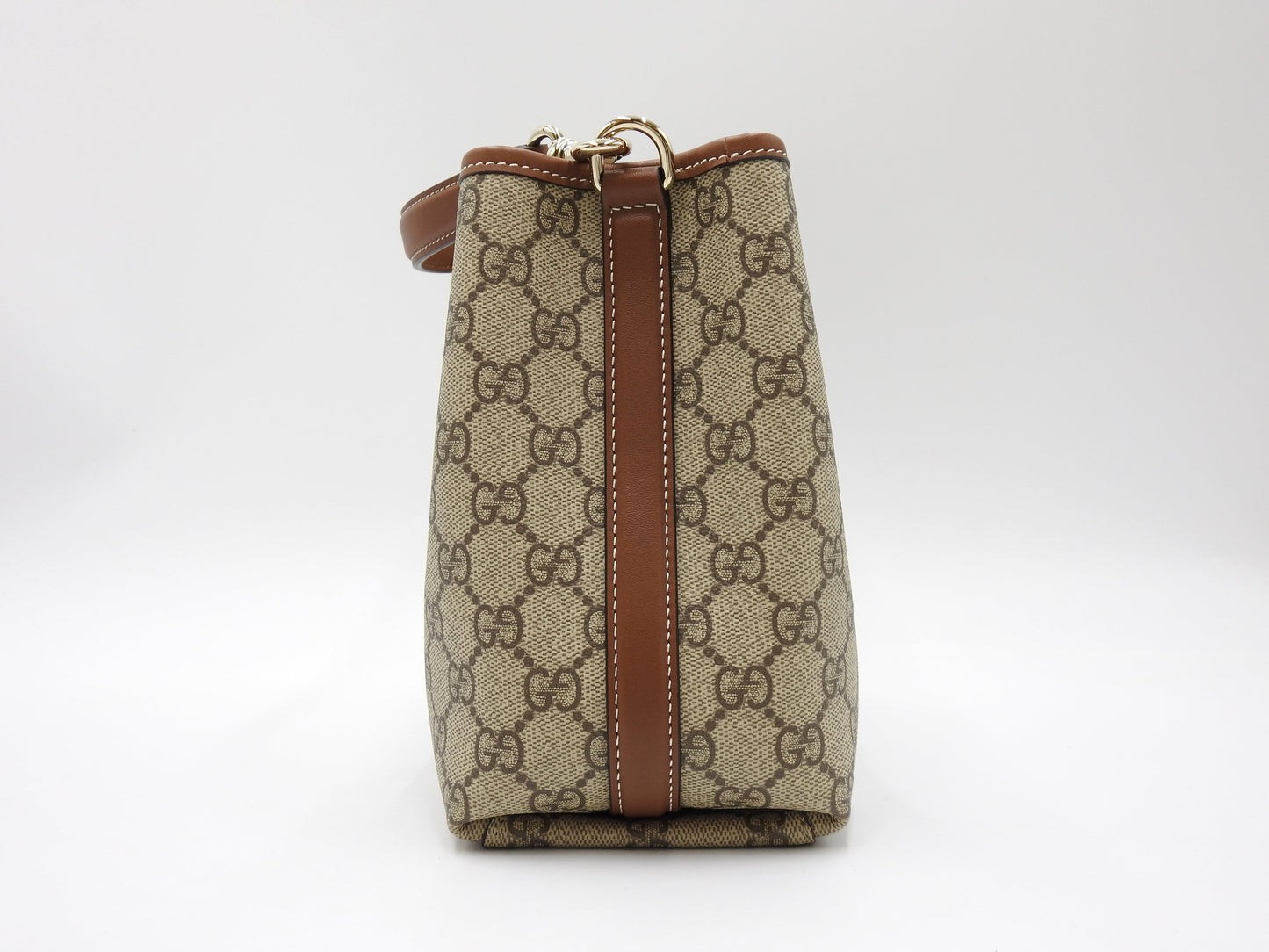 GUCCI GG Emblem Supreme Small Bucket Bag 2way Shoulder Bag Brown 815118