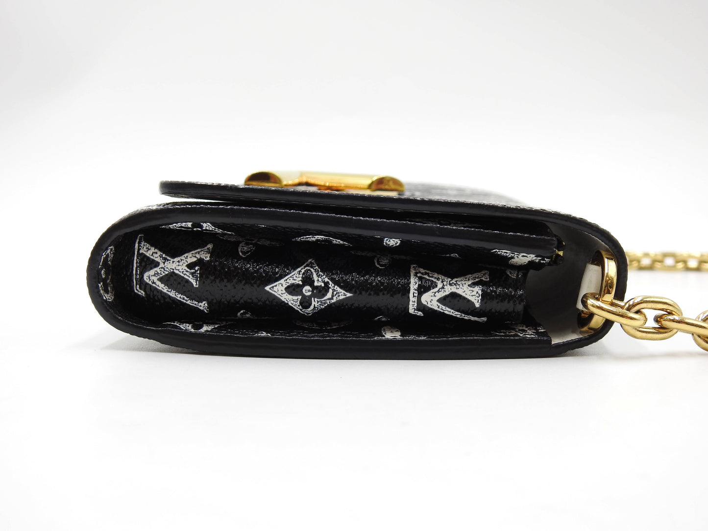 LOUIS VUITTON Monogram Catogram Portefeuil Twist Chain Wallet Bag M63888