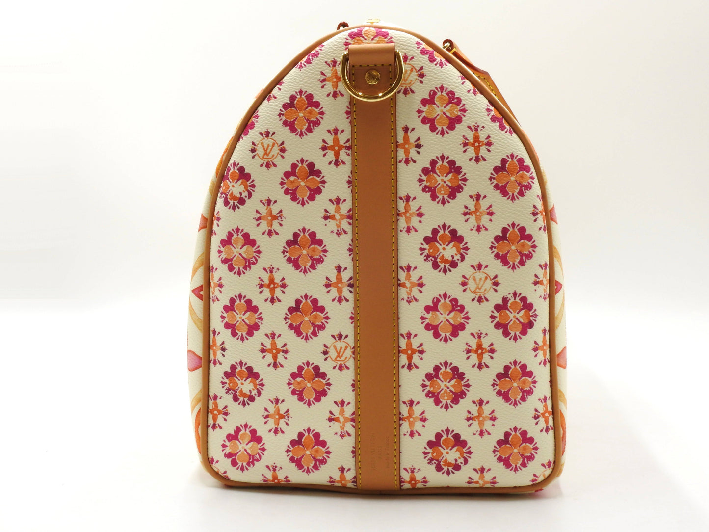 LOUIS VUITTON Monogram Tile Keepall Bandouliere 45 Travel Bag Coral M11251
