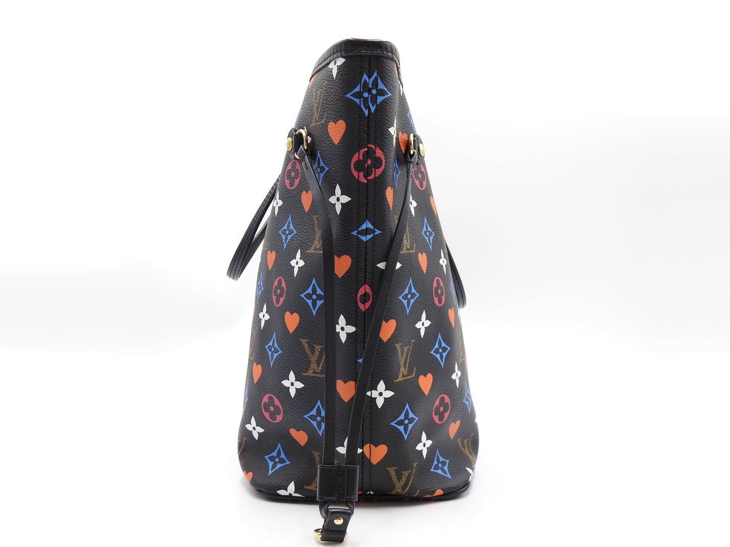 LOUIS VUITTON Game On Neverfull MM Shoulder Tote Bag Black M57483