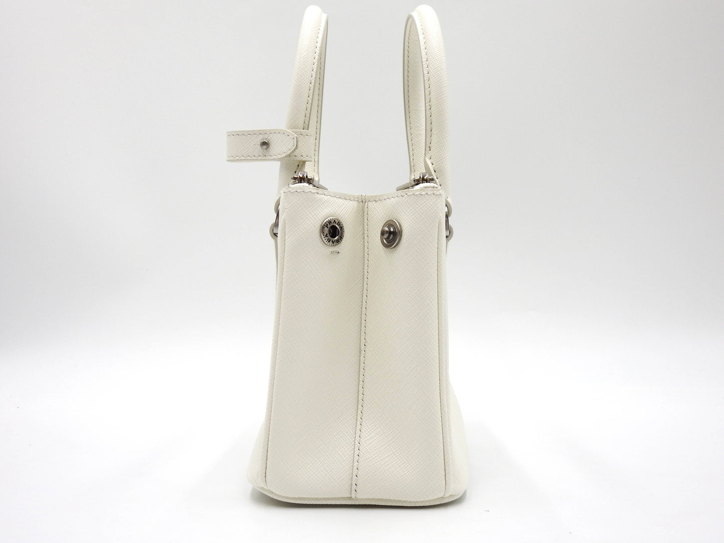 PRADA Galleria Mini Shoulder Hand Bag SAFFIANO LUX Leather White 1BA906