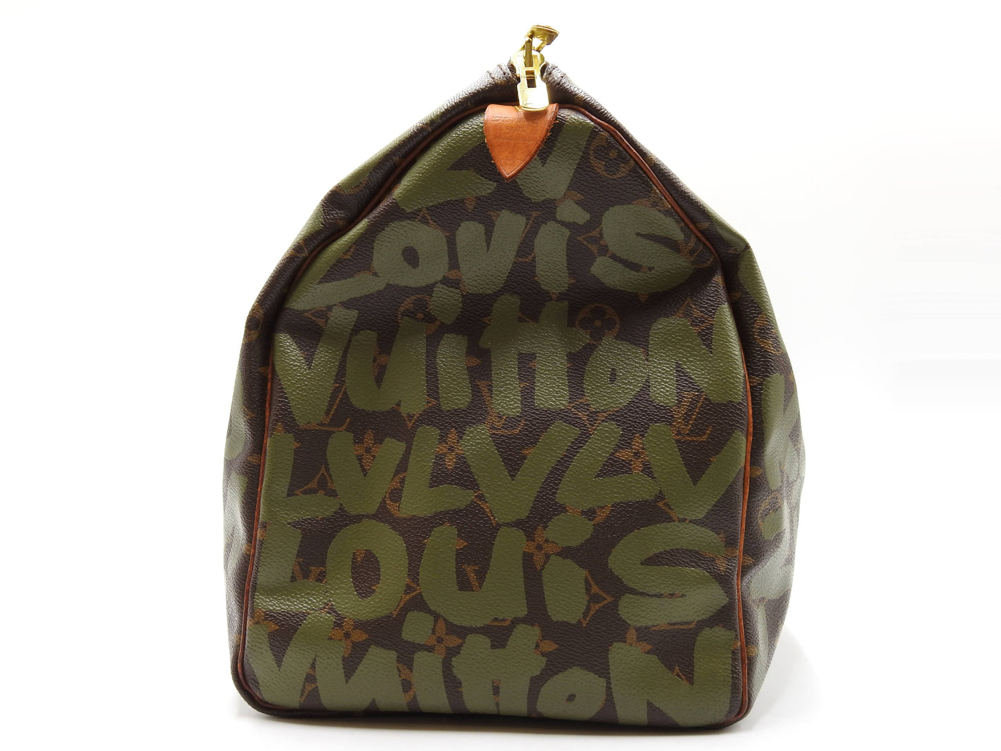 LOUIS VUITTON Monogram Graffiti Keepall 50 Boston Travel Bag Khaki M92196
