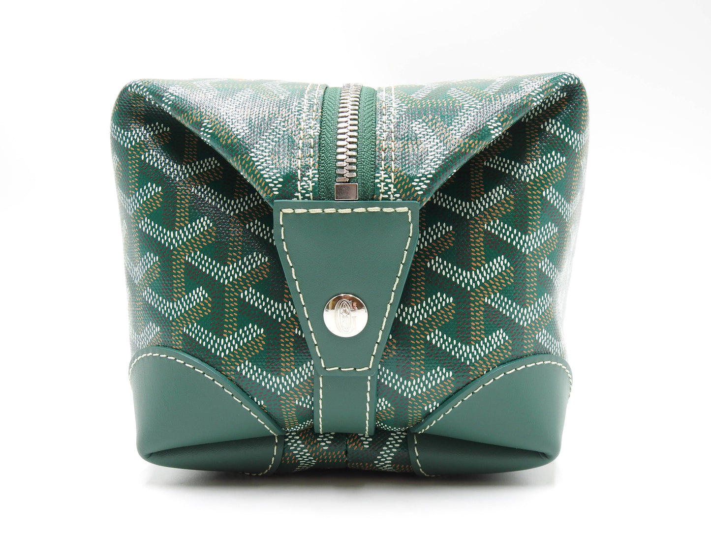 GOYARD AMA BOIENG 25 Toiletry Pouch Clutch Bag PVC Leather Green