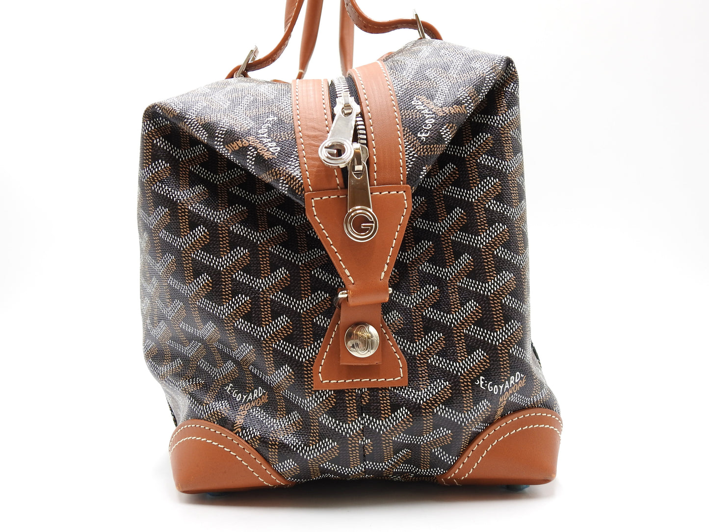 GOYARD Goyardine Boeing 30 2way Shoulder Hand Bag PVC Leather Black Brown