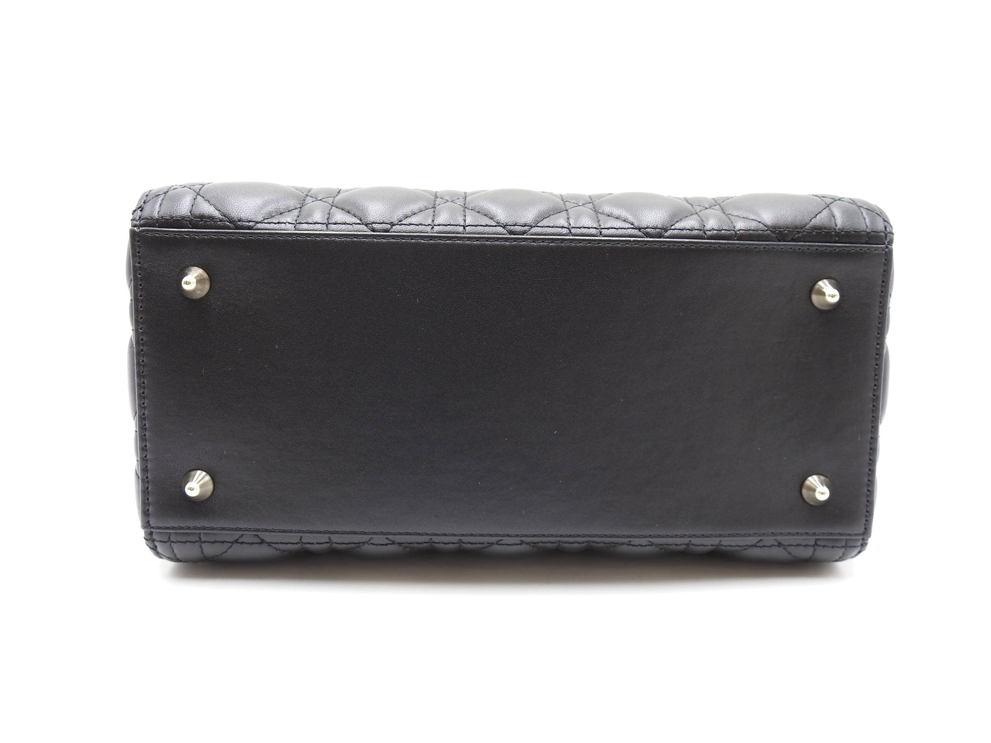 Christian Dior Lady Dior Medium Canage Hand Shoulder Bag Lambskin Black