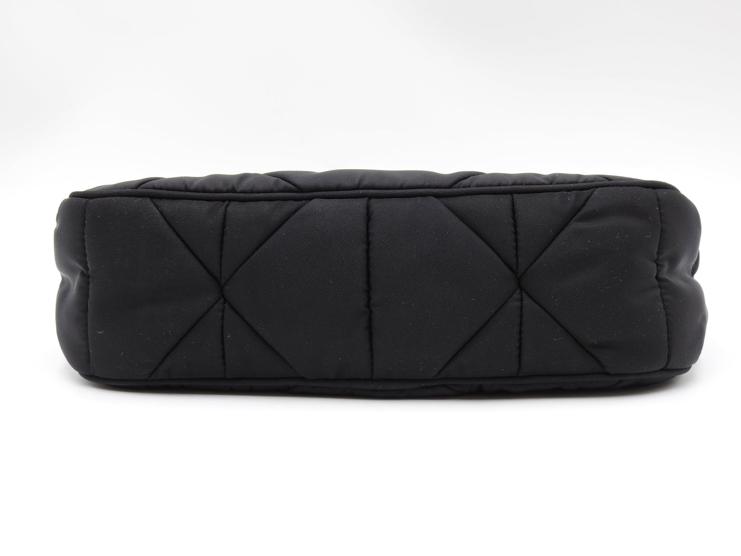 PRADA Padded Quilting Re-Nylon Crossbody Shoulder Bag Black 1BC151