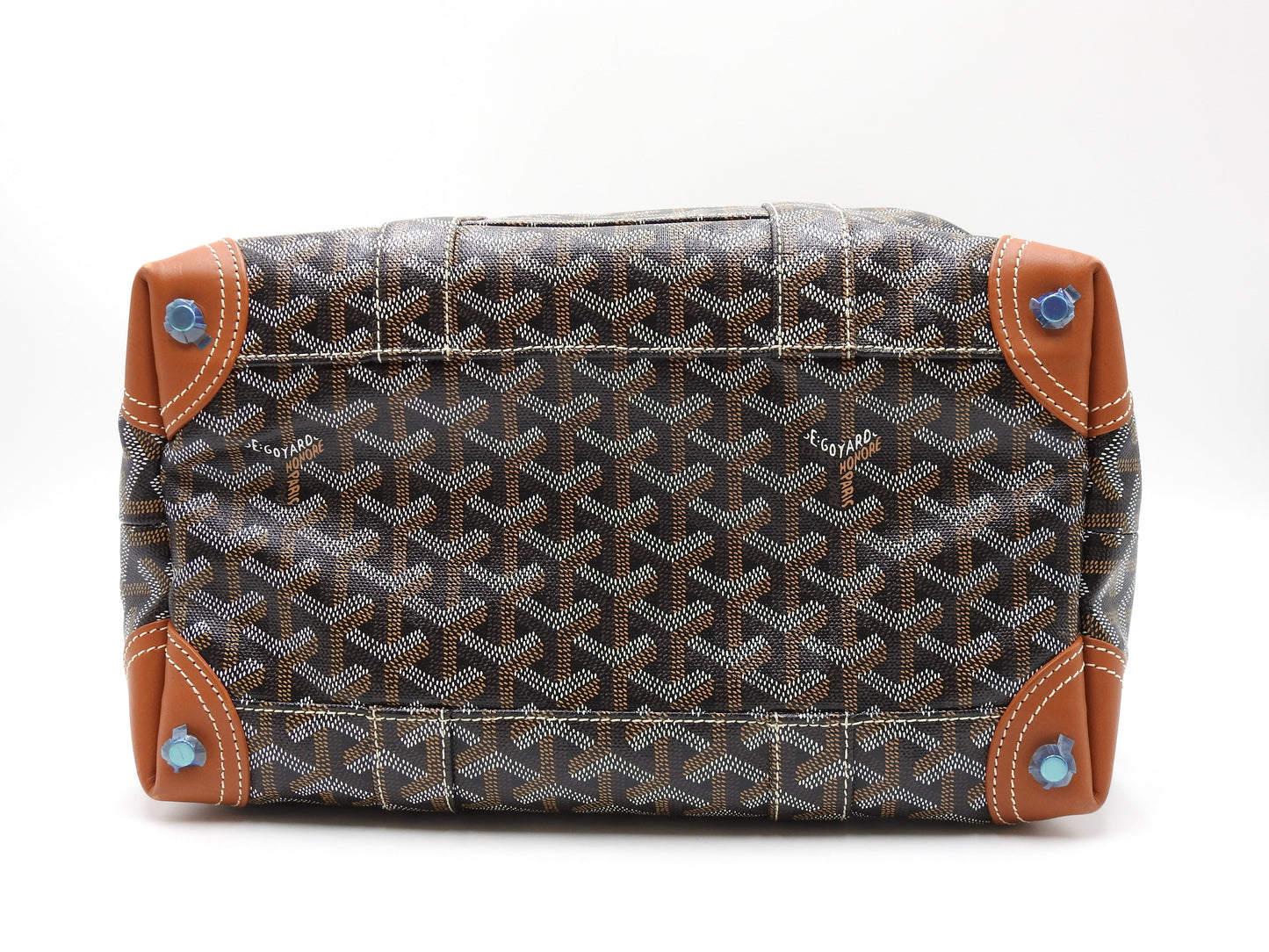 GOYARD Goyardine Boeing 30 2way Shoulder Hand Bag PVC Leather Black Brown