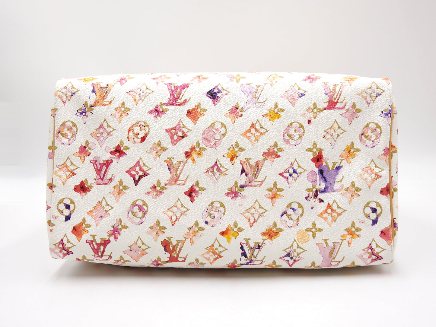 LOUIS VUITTON Watercolor Monogram Speedy 35 White Boston Hand Bag M95752