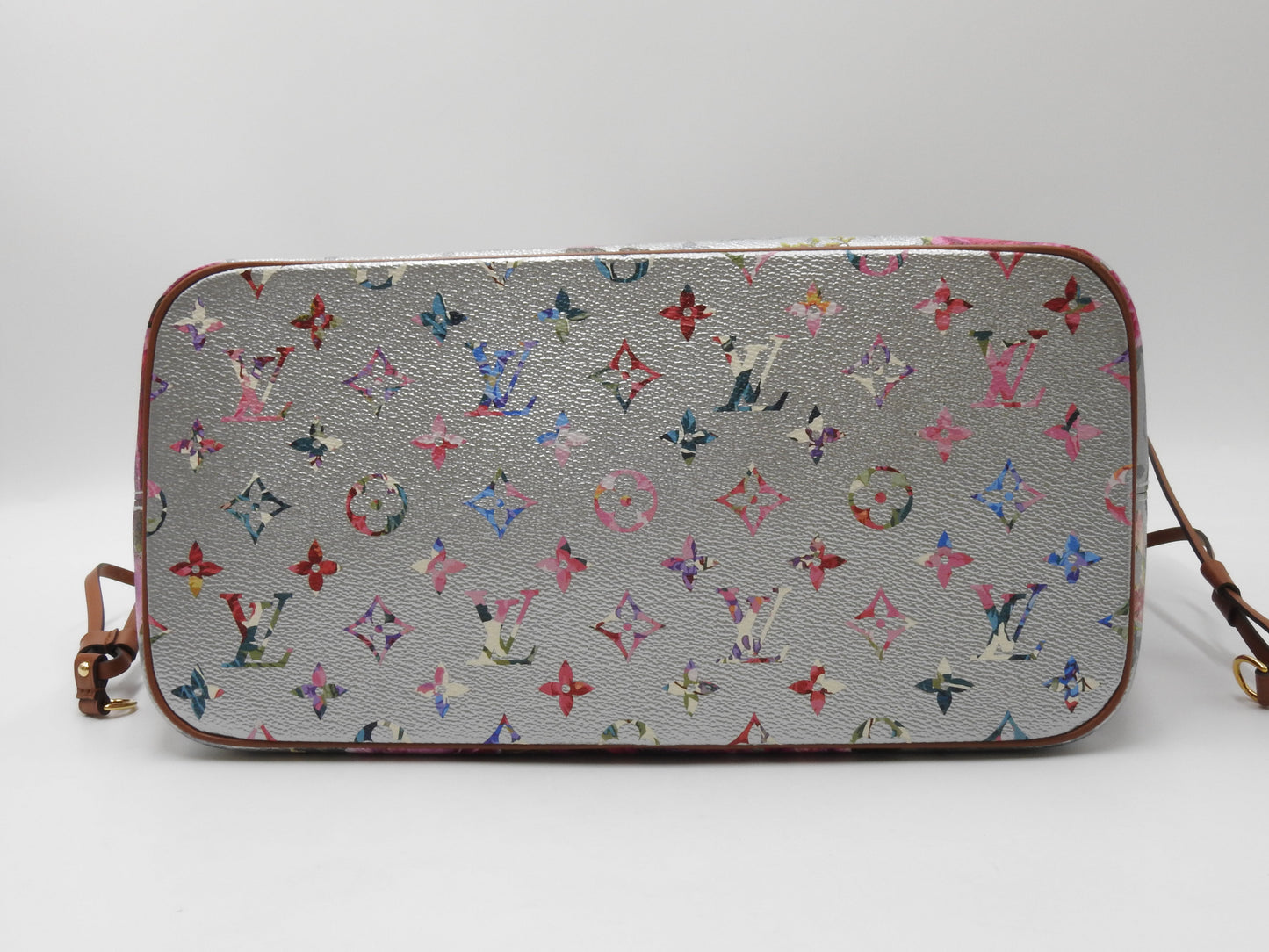LOUIS VUITTONL LV Monogram Garden Neverfull MM Shoulder Bag Silver M21352