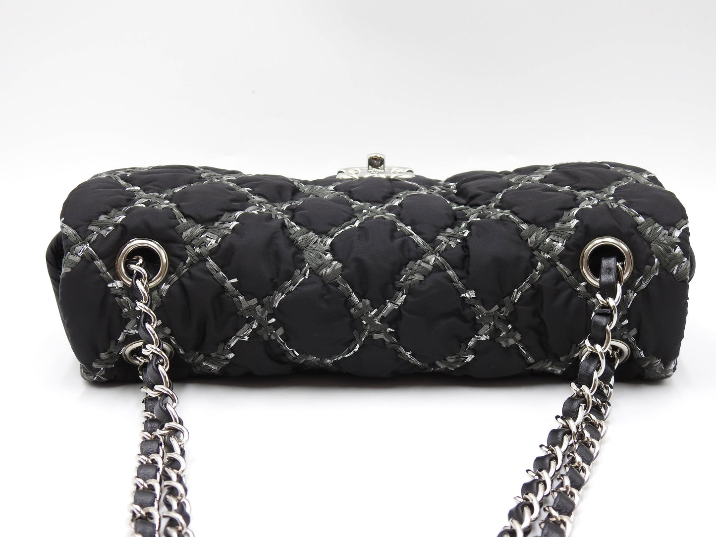 CHANEL CC Matelasse Paris Byzance Chain Shoulder Bag Nylon Black A50629