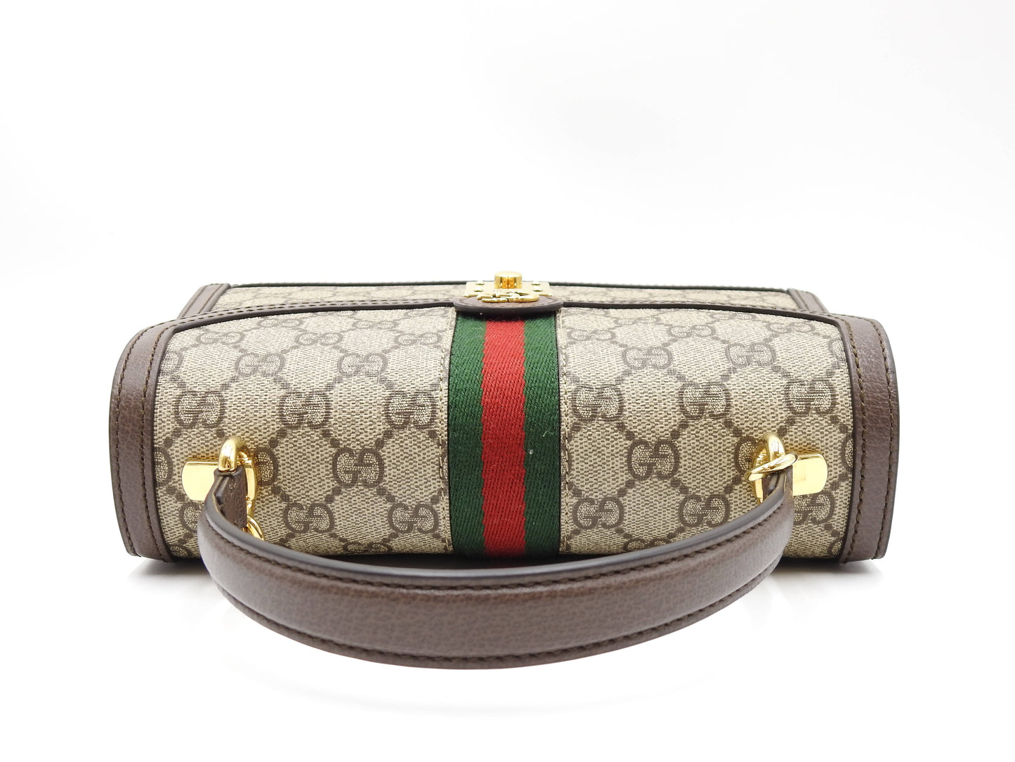 GUCCI Ophidia Web Top Handle 2way Shoulder Hand Bag Beige Brown 651055