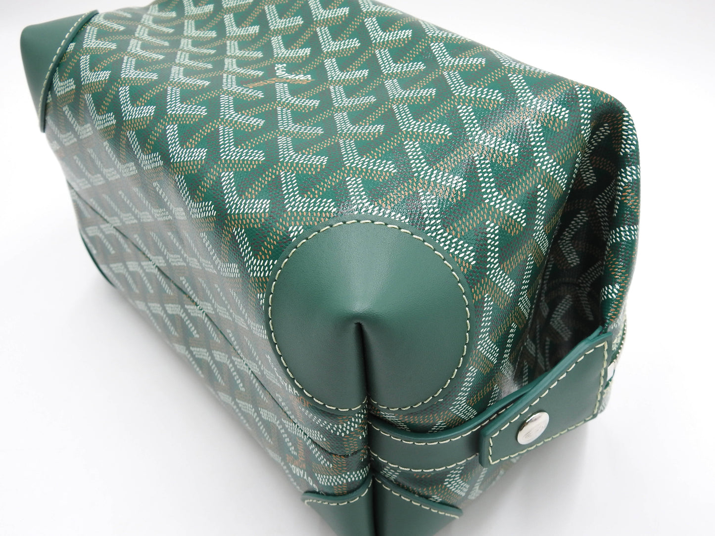 GOYARD AMA BOIENG 25 Toiletry Pouch Clutch Bag PVC Leather Green
