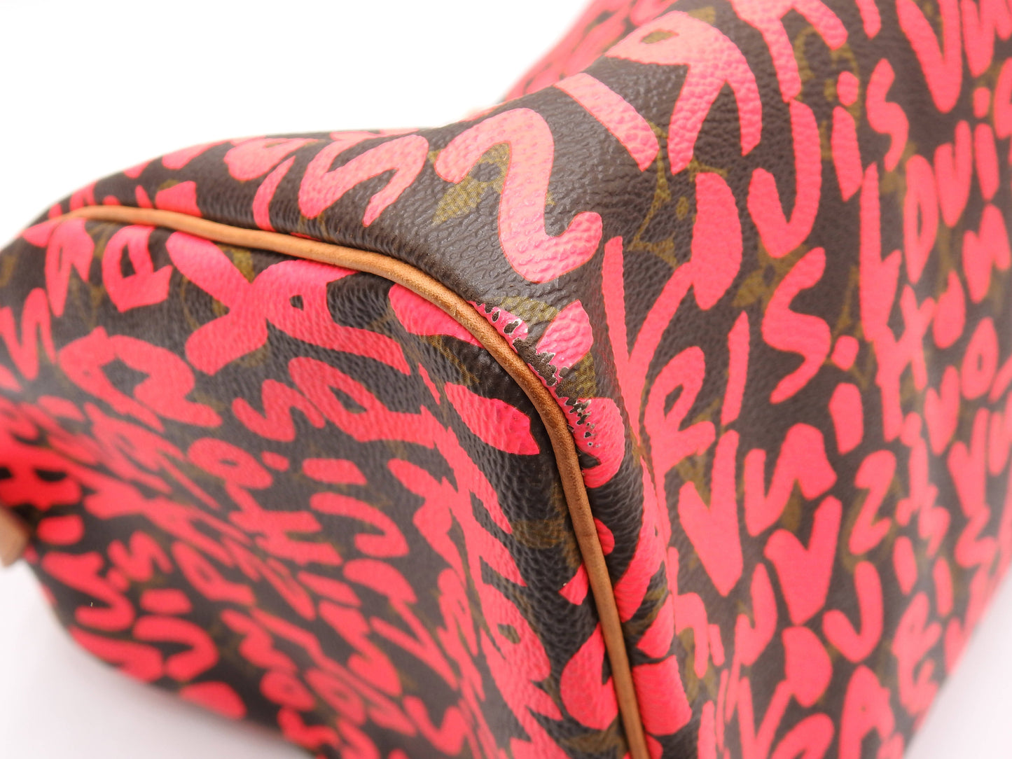 LOUIS VUITTON Monogram Graffiti Speedy 30 Hand Bag Boston Bag M93704 Pink