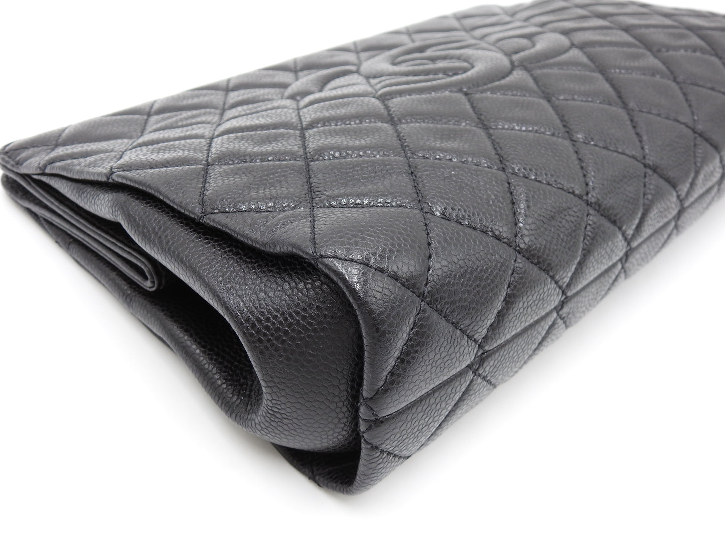 CHANEL Timeless Matelasse CC Clutch Bag Second Bag Caviarskin Black